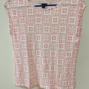 Ann Taylor Linen Boatneck Cap Sleeve Top - Size XS